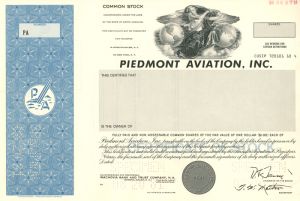 Piedmont Aviation, Inc. - Specimen Stock Certificate